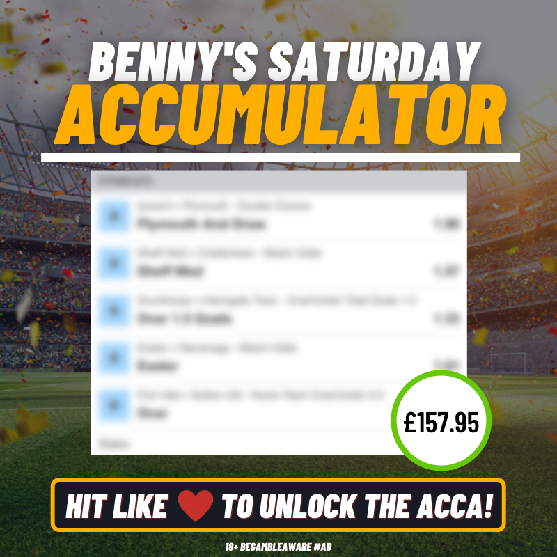 BennyBoyTips's tweet photo. 📝 SATURDAY ACCA IS READY!

HIT LIKE ❤️ IF YOU WANT IT! https://t.co/JrlwQsdlON