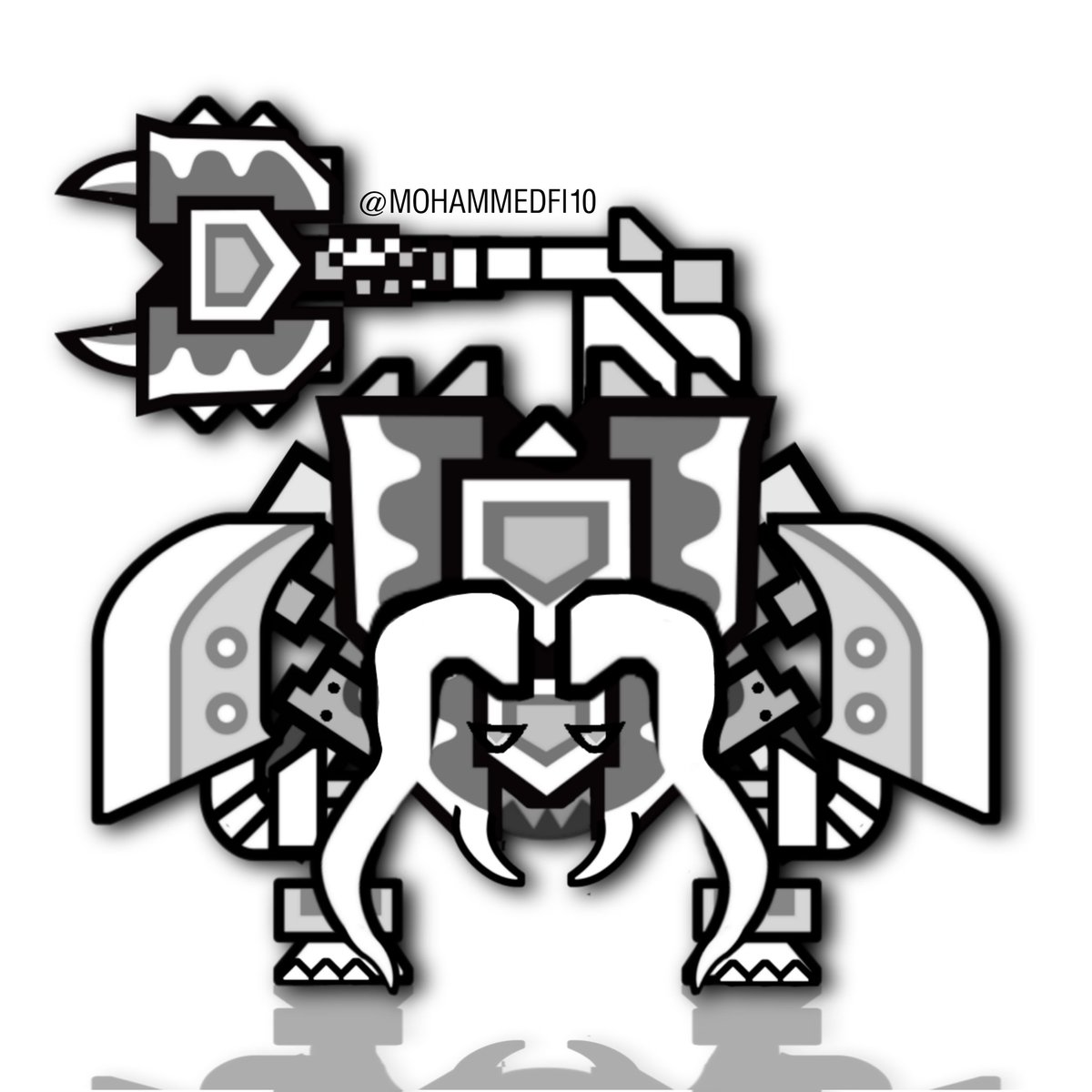 Phew...I made Diablos using Monster Hunter weapon icons, image size:1200x1200