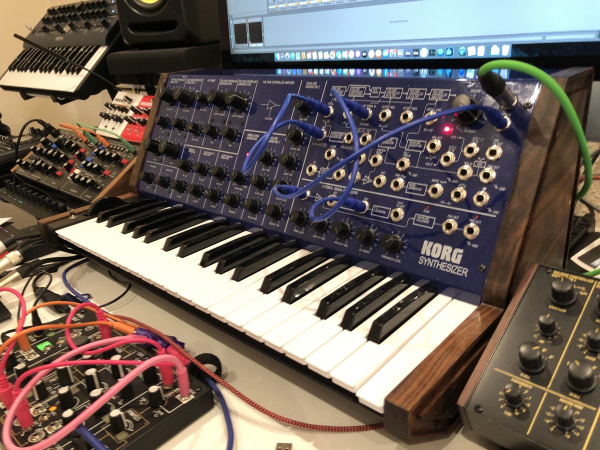 My beloved sparkly blue MS-20. Now with walnut panels. I’m in love all over again 😍 #korg #semimodular #analoguesynth #analogsynth #homestudio