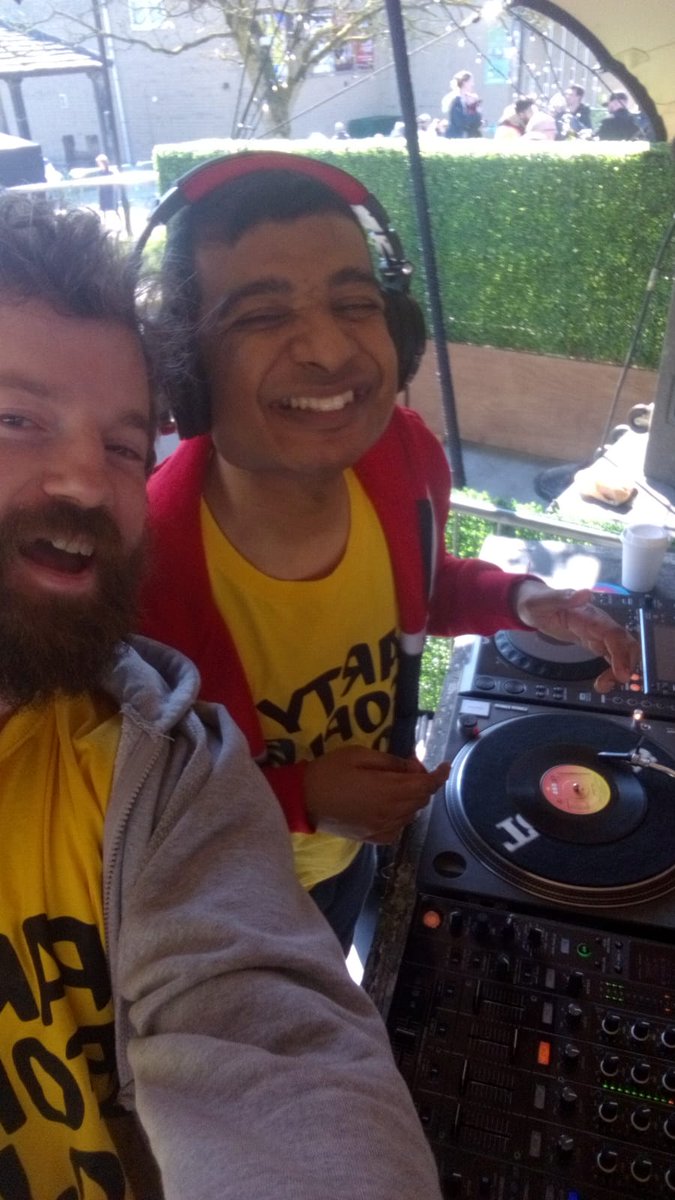 <a href="/IlkleyFamily/">Family Takeover Ilkley</a>  today. Look out for these two faces of  Party People Project at the bandstand. 🎧  

Fyi their music says it all 
#Discosforeveryone