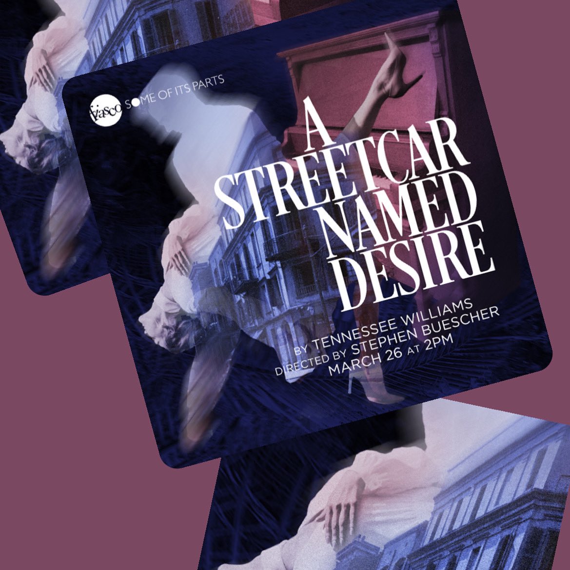 We are sold out!!! 🤩 We can’t wait to see you at the theater this afternoon for our Some Of Its Parts presentation of Tennessee Williams' A STREETCAR NAMED DESIRE! You are in for a wild and beautiful ride! #seeyousoon #FiascoTheater #AStreetCarNamedDesire #SomeOfItsParts