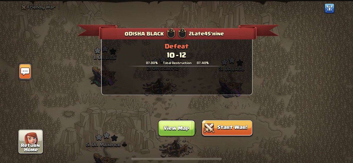 🏆 <a href="/ESLFrance/">ESL France</a> - Week 25
❌ Loose in final against our friends <a href="/2Late4Stop/">2Late4Stop</a> 💪

Gg to all our opponents 💪

📌 Roster : Odisha Black

⭐️⭐️⭐️<a href="/OA_Maxence/">OA Maxence</a> 1/4
⭐️⭐️⭐️<a href="/OA_Stanric/">Stanric</a> 4/4
⭐️⭐️⭐️@OA_Shaiiko 1/4
⭐️⭐️⭐️<a href="/OA_Livai/">OA Livaï</a> 1/4
⭐️⭐️⭐️<a href="/LAGBYTB/">LAGB</a> 2/4