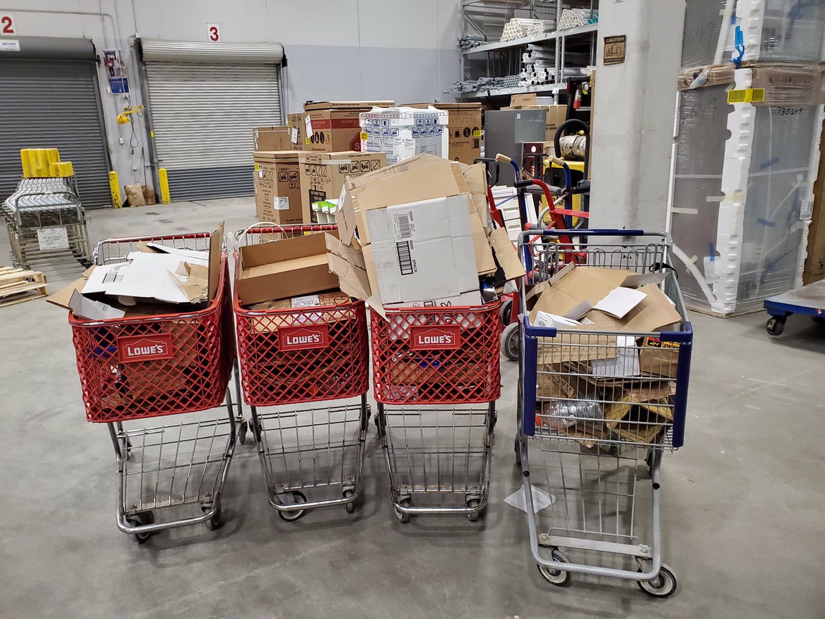 Lowes2209's tweet photo. With #inventory less than 2 weeks away, #lowesofpresqueisle is getting VERY SERIOUS about our #cardboardchallenge!
What used to be just freight, is now shelved #merchandise for our customers’ spring home projects!
#R18merch @Anthony_Battle1 https://t.co/Y5hQeeqiN7