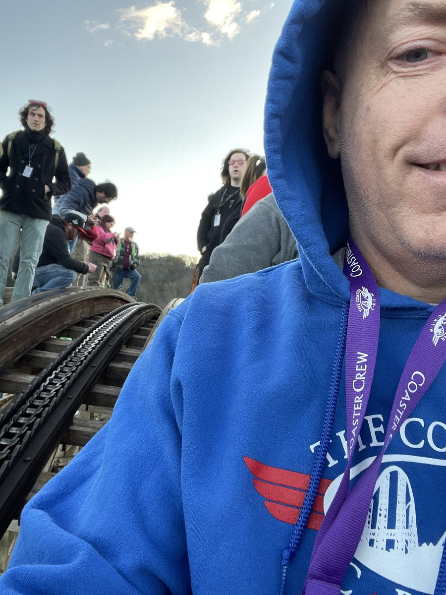 mikeacameron's tweet photo. Some people like coffee in the morning to start the day…. Me I like to walk the lift hill on a roller coaster🤓 At @Dollywood  #coastercrew 🎢 https://t.co/meU91YqjG1