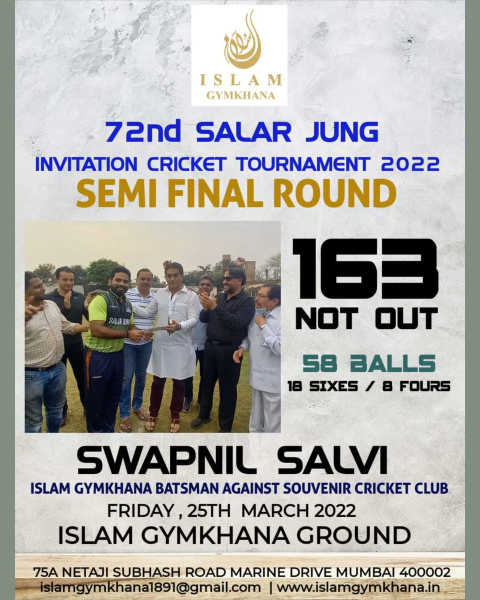 IslamGymkhana's tweet photo. Both players appreciated by the Gymkhana Managing Committee and Trustees fir their tremendous performance during the match.72nd SALAR JUNG INVITATION CRICKET TOURNAMENT 2022. https://t.co/BV7JDuN6su