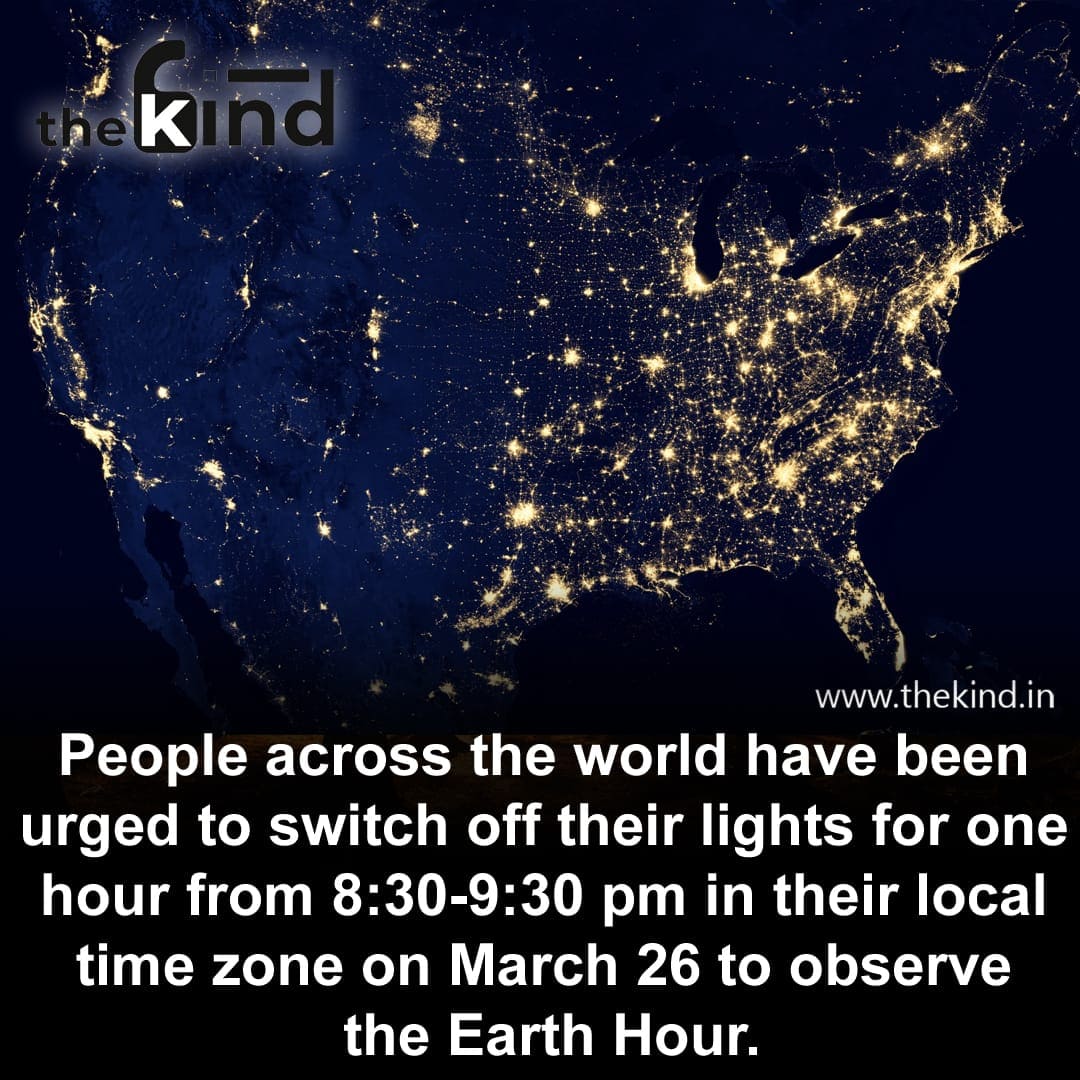 On March 26, the world celebrates earth hour. This ws started by World Wind fund in 2007 as a symbolic lights out event to raise awareness about climate change. 

#EarthHour2022 #ClimateEmergency #ClimateCrisis
