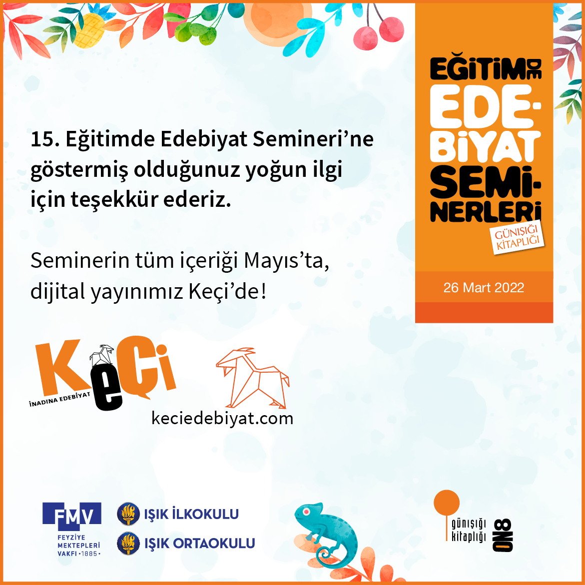 _Gunisigi's tweet photo. #ees15 bitti! Türkiye’nin dört bir yanından seminerimize katılan, okuma kültürünün gelişmesine emek veren binlerce eğitimci dostumuza sonsuz teşekkürler… 🧡 https://t.co/rQM12Bc1MU
