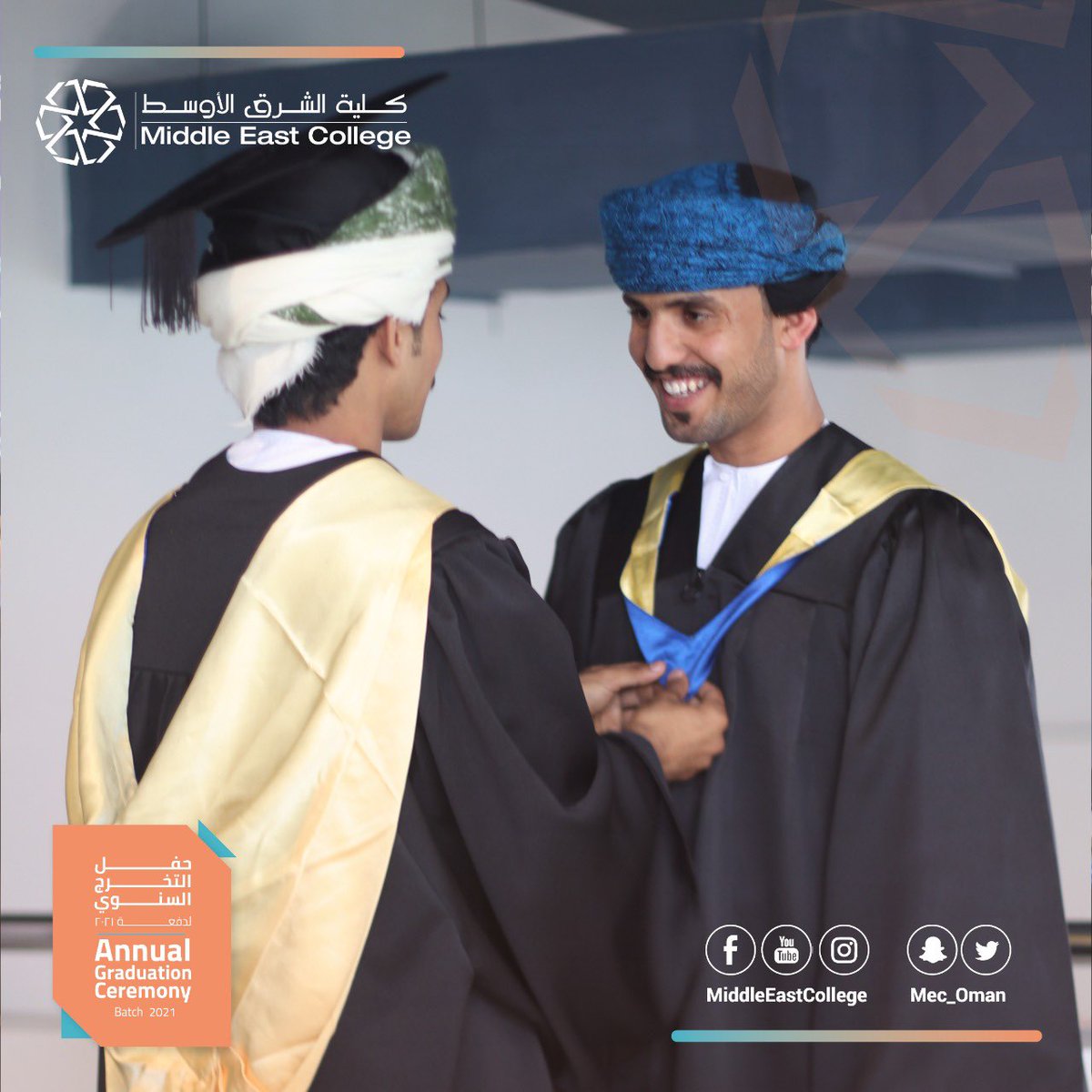 MEC_Oman's tweet photo. Congratulations on your wonderful.
All the very best for all your future endeavors. 🎓❤️ #MECGraduation #MyMEC #MECLife #Day1 https://t.co/0SxE7Dltwn