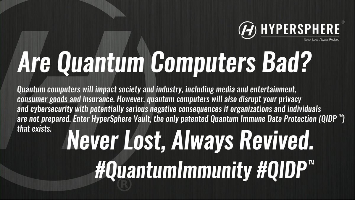 TranJ87's tweet image. Check out HyperSphereTech.com because when it comes to protecting your most important data, the vaults that use shadowing technology have you covered at a quantum level.

#HyperSphereTech + #Vergecurrency 
#VergeFam 

Never lost, Always revived.