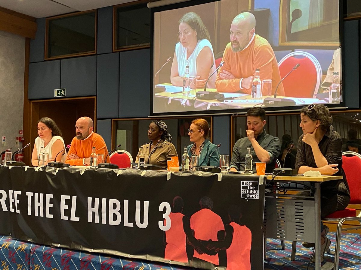 The three accused opened the Freedom Conference, speaking about their journey to Malta, their time in prison, and their ongoing trial. They were joined by their legal defense @Shemsh, as well as @RegineNguiniPs, @Sunderland_jude, @LenzRamona, @JelkaIda and @MauriceStierl.