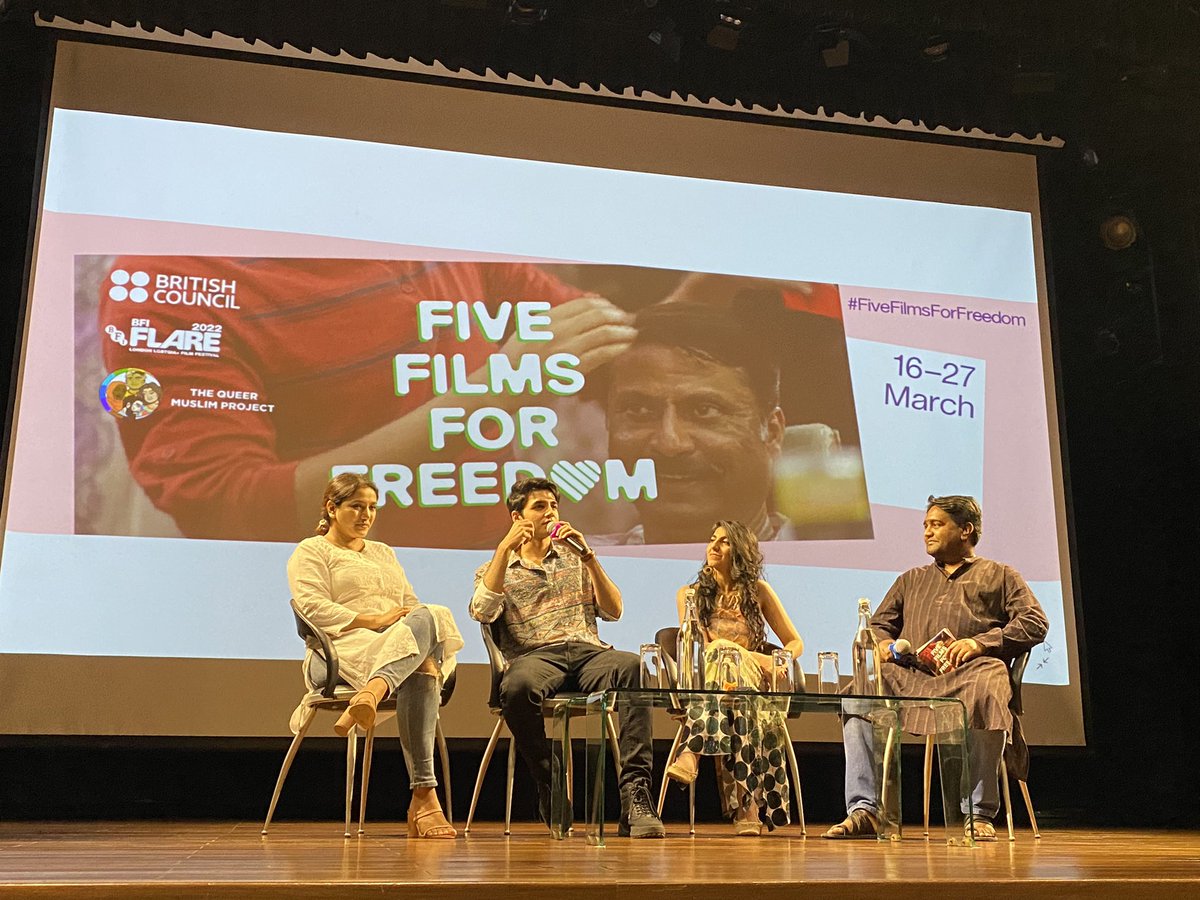 Celebrating #FiveFilmsForFreedom @inBritish with a lively discussion  with @svetlana25 @Saumyaa & #LakshvirSaran. Proud to partner again with @tqmp_india