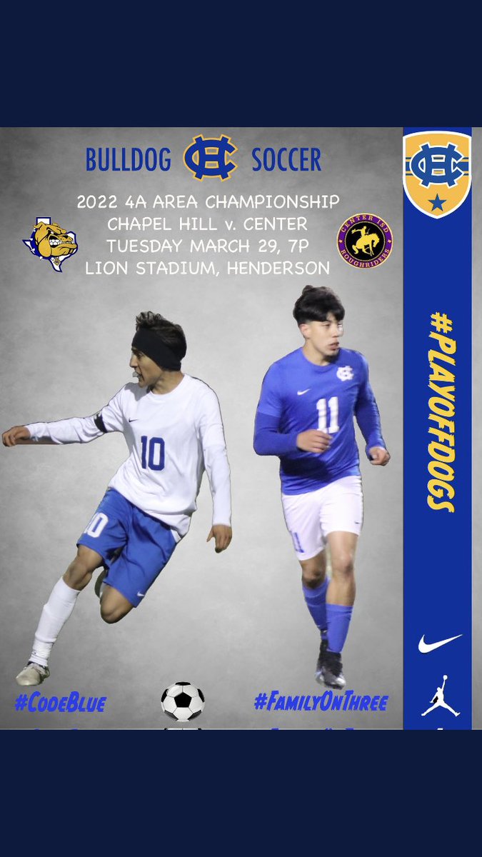 Come Support our Chapel Hill Bulldogs In Round 2 of playoffs against Center in Henderson  #CodeBlue #FamilyOnThree