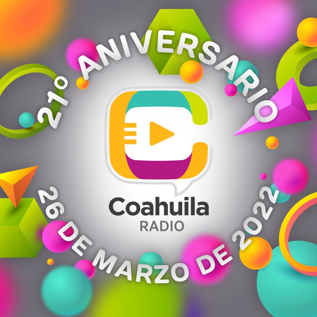 Hoy estamos de fiesta 🥳 🎈 🎉 

Un día como hoy, hace 21 años, Coahuila Radio inicia sus transmisiones.

Gracias a todo el equipo que lo hace posible y a nuestra audiencia por permitirnos ser parte de su vida.

📻🎙️⠀⠀⠀⠀⠀
💻 coahuilartv.com.mx⠀⠀⠀⠀⠀
📺 Canal 17.1