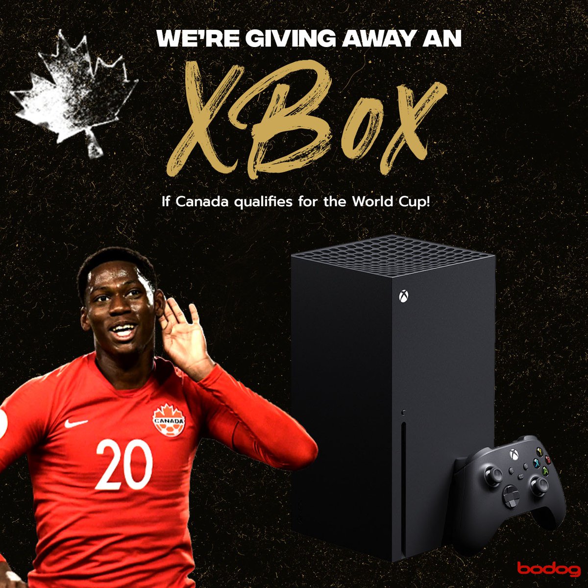 Ozoon_CA's tweet photo. ⚽️🇨🇦 BODOG XBOX GIVEAWAY! 

Team Canada has another chance to clinch and YOU have another chance to win an XBOX series X! 😎

To enter:

• Follow @BodogCA 
• RT this tweet
• Reply with a GIF only Canadians would understand 

We’ll pick a lucky winner! 

#WorldCup #Xbox https://t.co/iJgiubkvjB