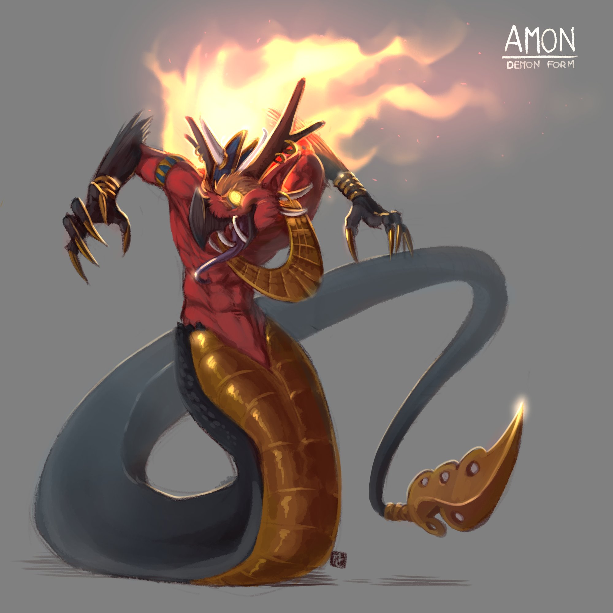Meta Caballero on Twitter: "The fifth demon of my series is Amon, the  deadly sin of wrath. His design is inspired on Garuda, the Indonesian god.  I may take a short break