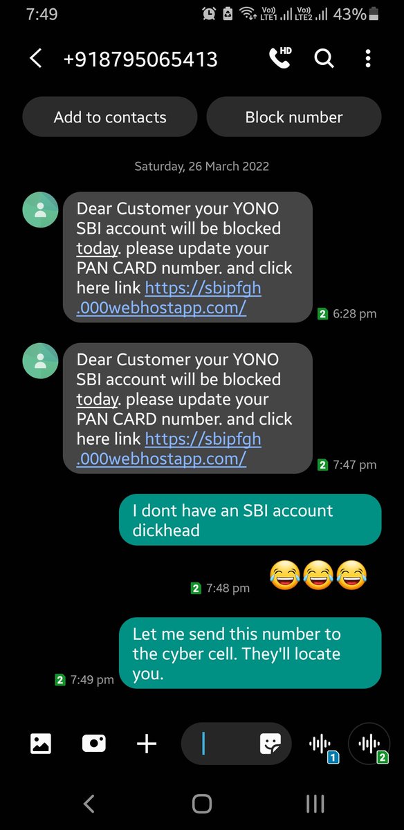 ashahar_parvez's tweet photo. @cyberpolice_up @TheOfficialSBI 
Someone's using your name sbi. Cyber police can you look into this guy https://t.co/Zv6KxBoipN