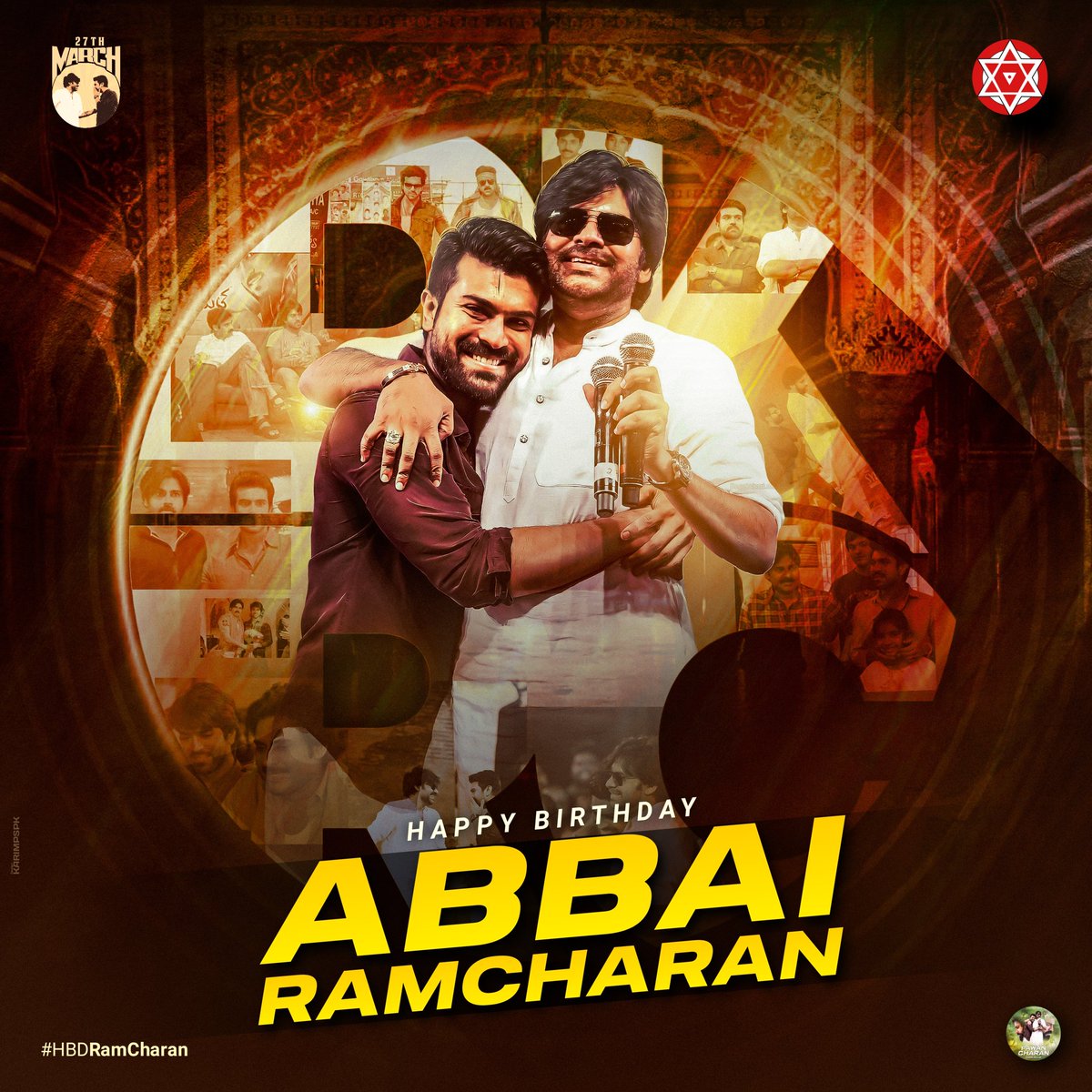 TrendPSPK's tweet photo. #HBDRamCharan

What you've done in #RRRMovie is something unimaginable. To watch you portray the hidden anger, struggle, burden and sympathy through your eyes was simply a treat. Keep slaying it 🔥

Here's a special design and best wishes from all Kalyan Babai followers 💐 https://t.co/qAKlVbOn3u
