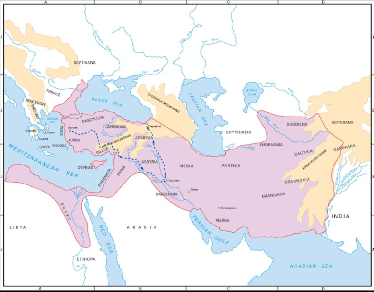 Gains = argent = pognon, donc les Grecs acceptent de continuer la mission. L’immense armée se Cyrus s’enfonce vers le cœur de l’Empire. Un trajet de plus de 1000 km au pas de course.
