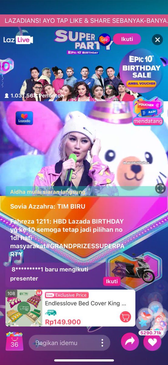 Yayang45_'s tweet photo. Kebayang gak sih gimana seru nya Lazada  Super Party ada Ratusan Juta  ? #VoucherRatusanJuta https://t.co/07DZmZnXFg daripada penasaran yuk staytun kita nobar makin ditunggu @idgitaf #KadoApartemenDariLazada Konser Bareng Idgitaf https://t.co/I51S6aZuCD