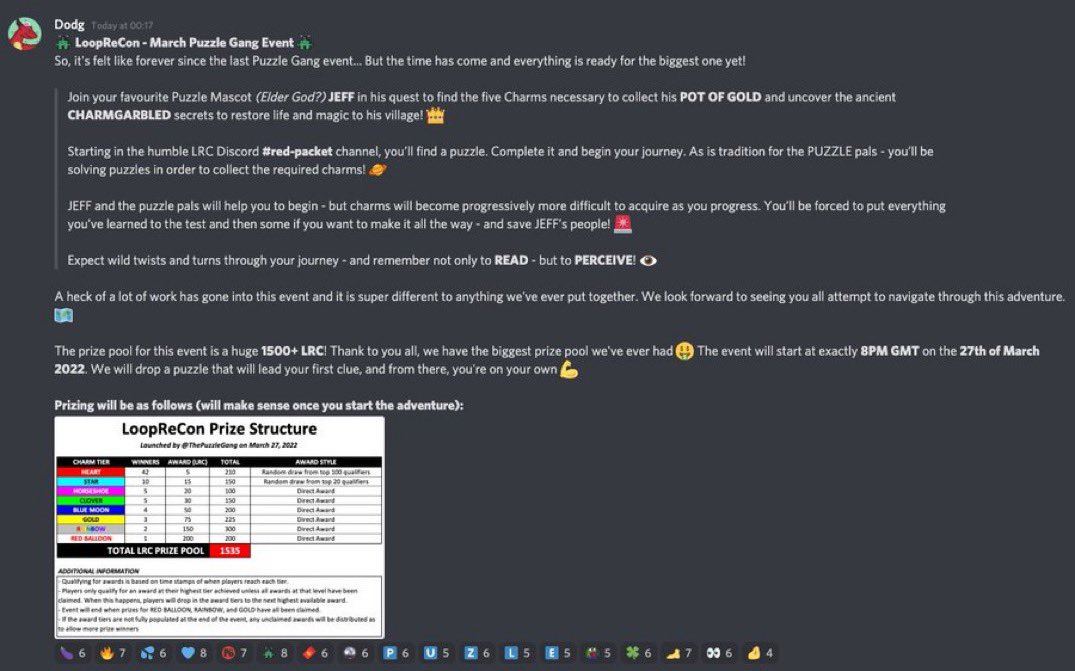 THE TIME HAS ARRIVED. 

THE ADVENTURE BEGINS SUNDAY, 27TH of MARCH.

JOIN THE <a href="/loopringorg/">Loopring💙</a> DISCORD FOR MORE INFO. FIND US IN THE “RED-PACKET” CHANNEL.

1500LRC+ UP FOR GRABS. FOLLOW US SO YOU DON’T MISS ANY UPDATES!

#PuzzleGang 💪🏽