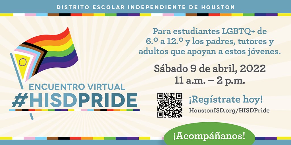 Don’t miss your chance to be part of the first-ever #HISDPrideSummit! On Sat. Apr. 9th, students &amp; staff will come together for a day of learning, support, and empowerment. RSVP: houstonisd.org/HISDPride