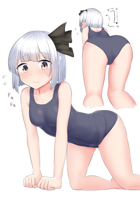 スク水で恥ずかしがる妖夢! 