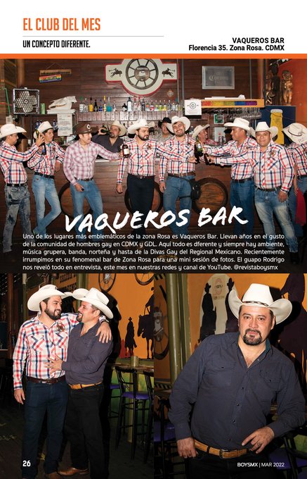 #ElClubDelMes Visitamos #VaquerosBar en el corazón gay de Zona Rosa. Hicimos fotos #BoysMx con su equipo