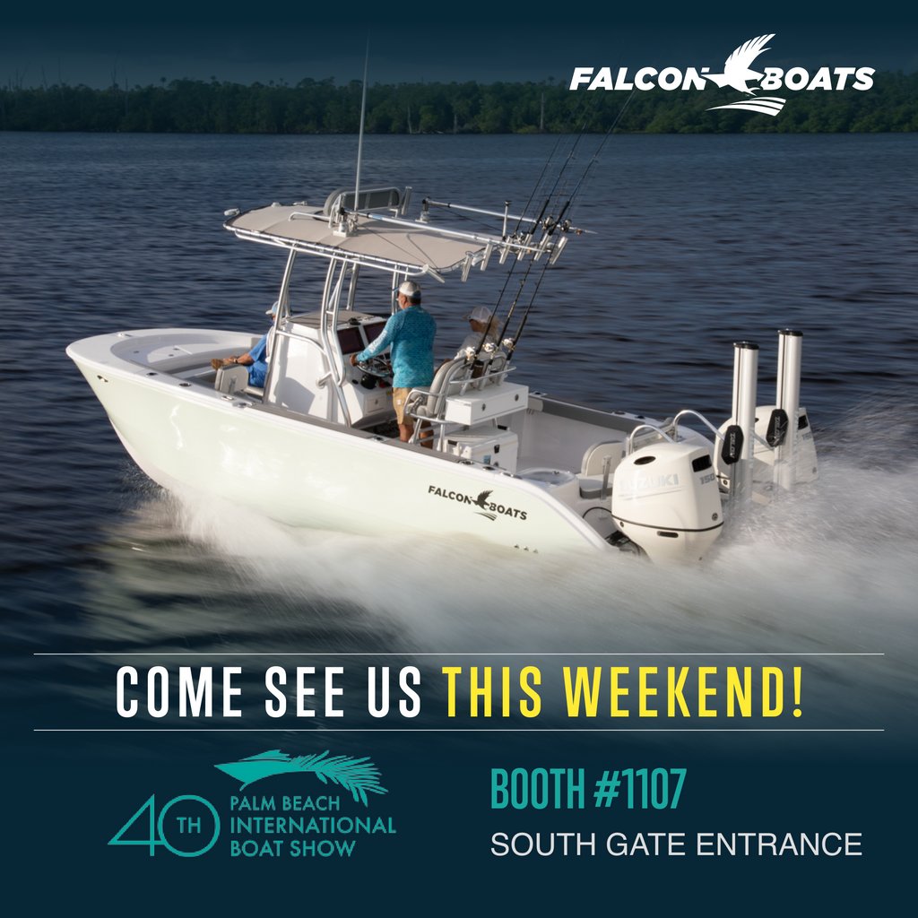 TAKE DELIVERY in 8-WEEKS on Your Custom Falcon 22' or the New 240 BaD Cat from day of deposit!
Come see us at Palm Beach International Boat Show this weekend!
Find us in Booth #1107 @ South Gate Entrance
More info and pricing at the link below
https://t.co/i9AvffVCjH https://t.co/sQEXr2deQV