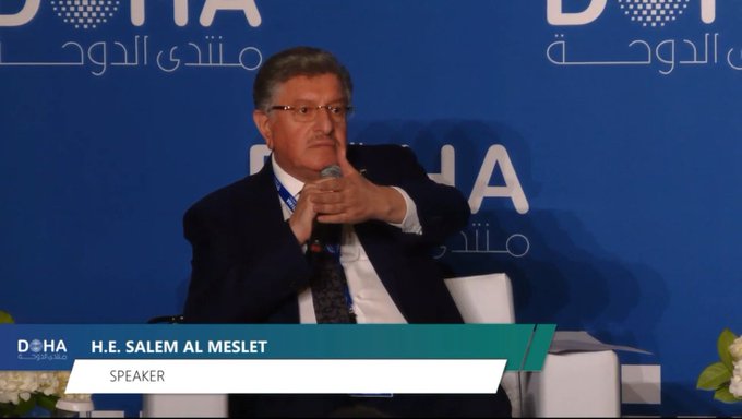 Excerpts from speech of President of the Syrian Opposition Coalition, Salem Al-Meslet, in the 20th #DohaForum during a session titled ‘The Role of the International Community in Managing Refugee Flows: #Syria and Beyond.’ #Qatar #Doha