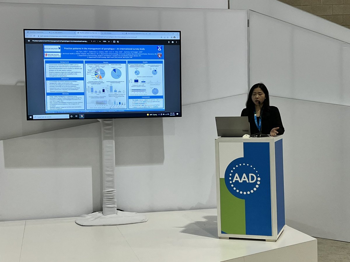patchtestYu's tweet photo. Congrats to my previous fellow Dr.@idytam who will be a resident @UHCMCDerm on her outstanding poster talk on #pemphigus @AADskin #aad2022 https://t.co/y05zc1Cao4