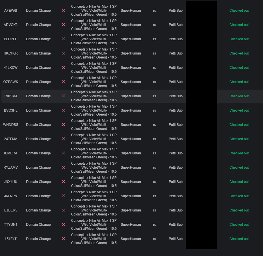 SneakerSight's tweet photo. Thank you @wrathsoftware @PettiProxies 🥳 ACOs Secured https://t.co/ONrlXGDP2i