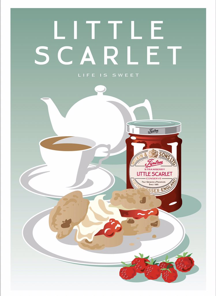 Time for tea and scones with our Little Scarlet Conserve. #CreamTea #Tea #Scones #LittleScarlet #littlescarletstrawberry #LittleScarletConserve #LittleScarletStrawberryConserve 🍓