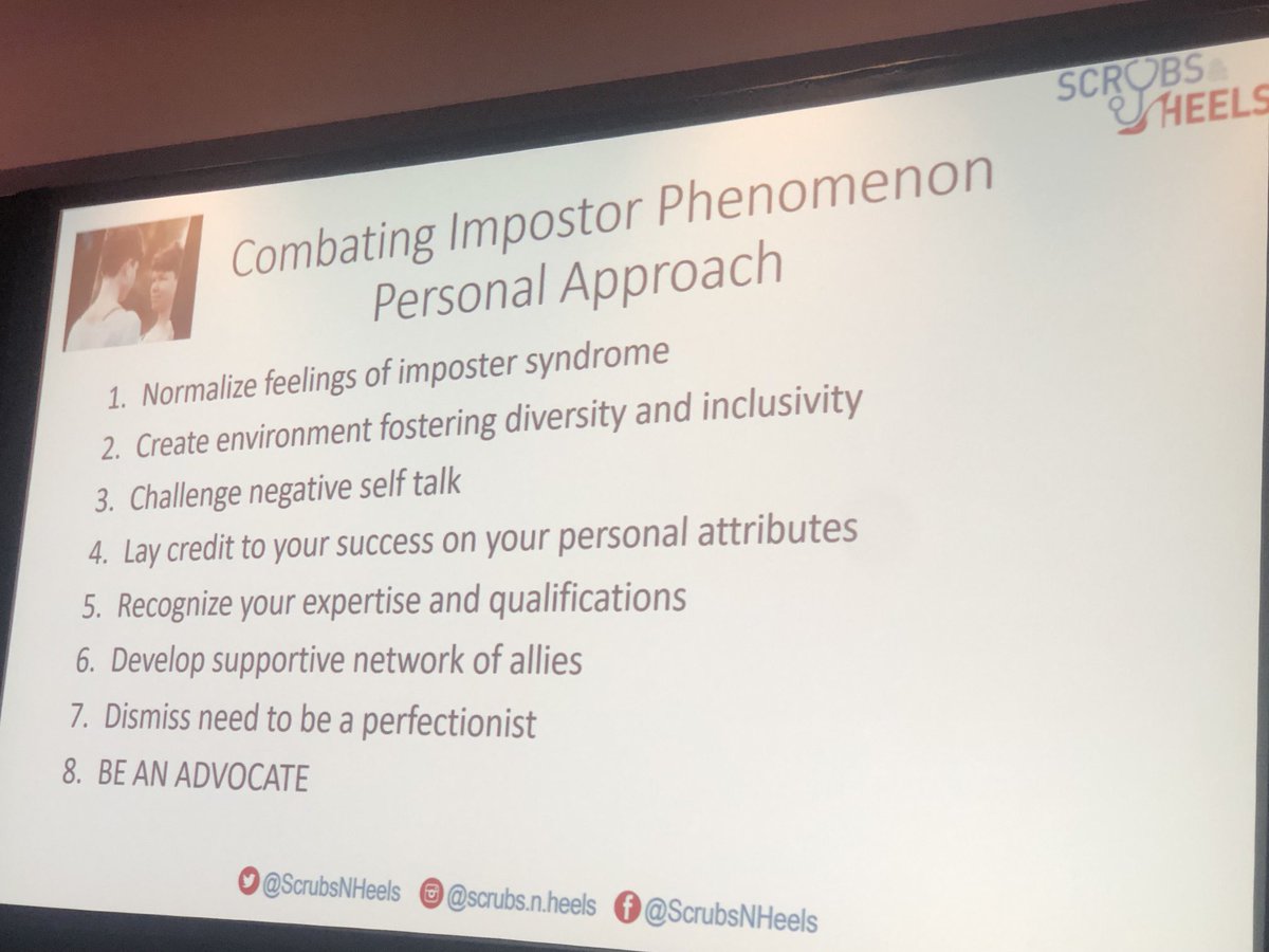 How to overcome #ImposterPhenomenon
⁦@burkegastrodoc⁩ 
#ScrubsNHeels