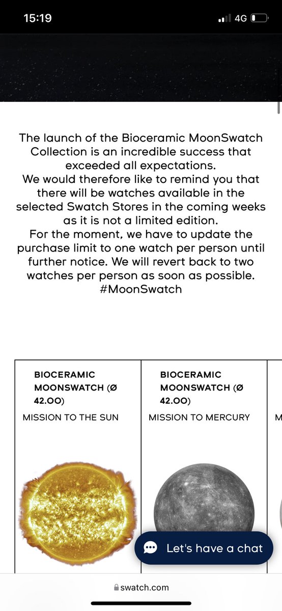 Timsta's tweet image. “incredible success’ bollocks! Massive PR failure more like. #moonswatch #Swatch #OmegaXSwatch #Omega