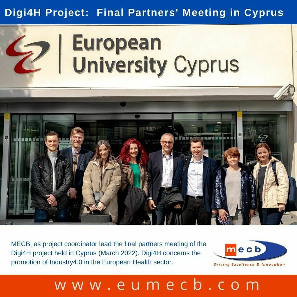 _MECB_'s tweet photo. DIGI4H partners attend the last project meeting in Nicosia,  hosted by INHWE. #Erasmusplus https://t.co/WBssQfq3sg