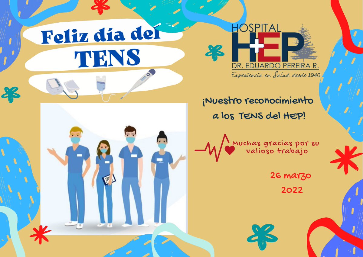 hepvalparaiso's tweet photo. 💙 👏 Enviamos un afectuoso saludo a los TENS de Chile y en especial de nuestro hospital Dr. Eduardo Pereira en su día y aprovechamos de manifestarles nuestro reconocimiento y agradecimiento por el fundamental trabajo y dedicación que día a día desarrollan.🏥👏 https://t.co/GfRCOmM21n