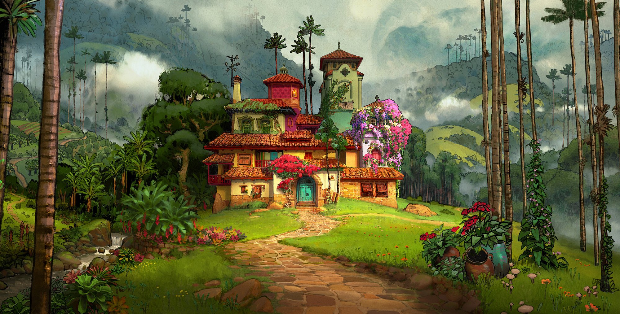 Disney Animation on Twitter: "Welcome to Casa Madrigal. 🏠 Visual Development by Mehrdad Isvandi, Art Director, Environments #Encanto https://t.co/EdLcC8NawT" / Twitter