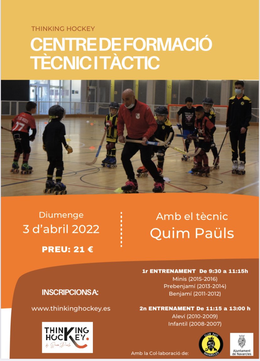 INSCRIPCIONS OBERTES!🏑🥅
4a tecnificació amb Quim Paüls
🗓 Diumenge 3 d’abril
📍Pavelló Municipal d’esports de Navarcles
⚠️ Places limitades!!
📢 No hi pots faltar!!