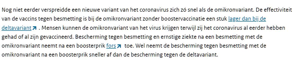 Waarom een tweede #boosterprik, vaccin gebaseerd op de deltavariant, nemen voor fluffy puppy omicron, waartegen het vaccin overduidelijk niet goed werkt? Van de RIVM-site: