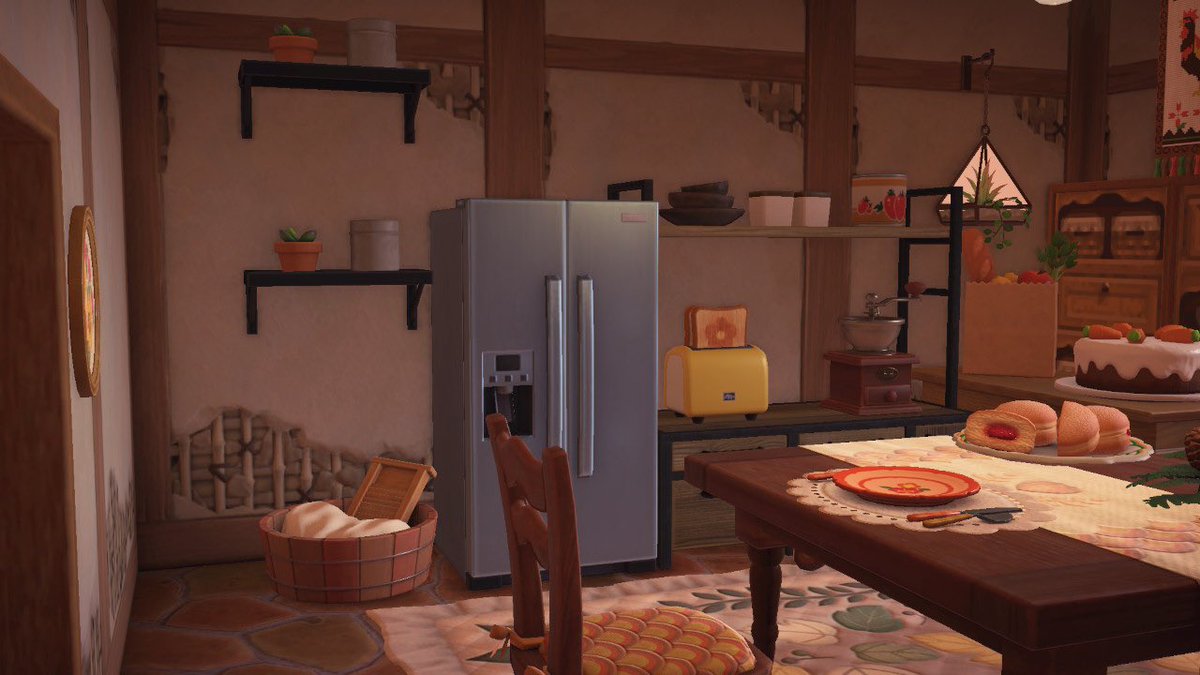 chezacnh's tweet photo. Pretty much finished my kitchen now thanks to @AnaisElysium for providing me my final two pieces of furniture! I got the inspo for my kitchen off of Pinterest. 🐻🍂 https://t.co/TVsSnC6g04