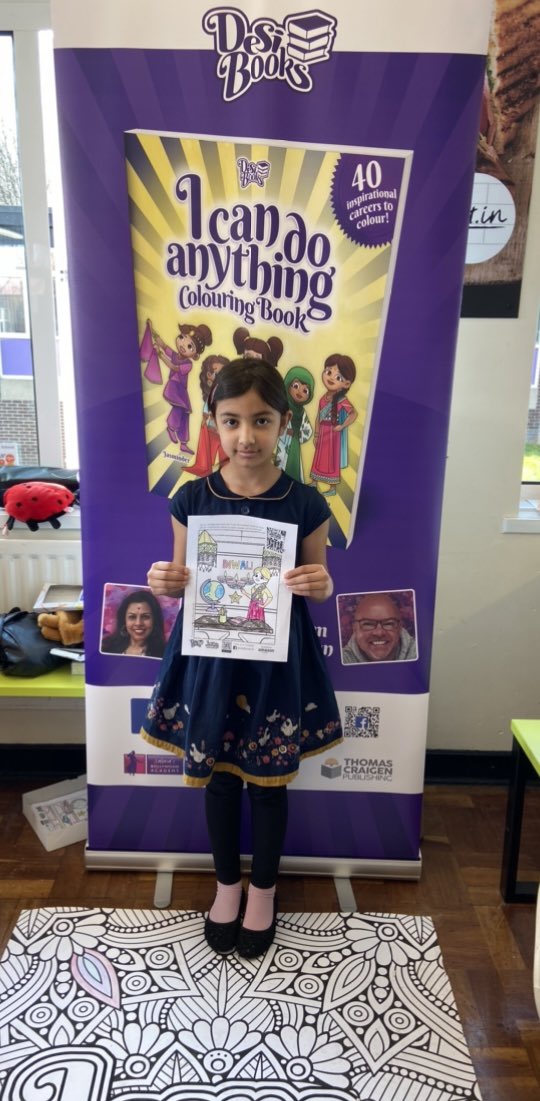 SalmasBAcademy's tweet photo. Totally buzzing atmosphere at the North Huddersfield Trust School. Our colouring book ‘I Can DO Anything’ @thomcraigen launched as part of the @Hudd_Lit_Fest events.What do you want to be when you grow up? @cr8tivekirklees @EditorASNews lovely to see the amazing @djdeepsta https://t.co/FKqn1vcCYq