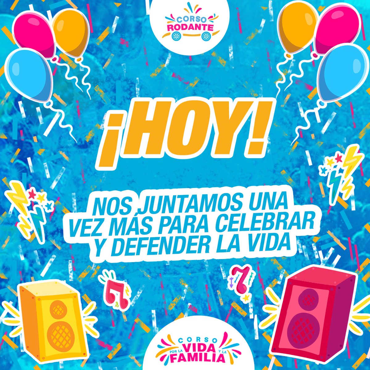 CorVidaFam's tweet photo. ¡HOOOOOOY! 🥳🥳🥳🥳 Estamos de fiesta! Nos juntamos una vez más para celebrar y defender la vida en el gran Corso Rodante 🚗🚗🚗🚗💙🇵🇪
#HoyTodosSomosCorso #PerúEsProvida 💙🇵🇪 https://t.co/j2yitgXZAH