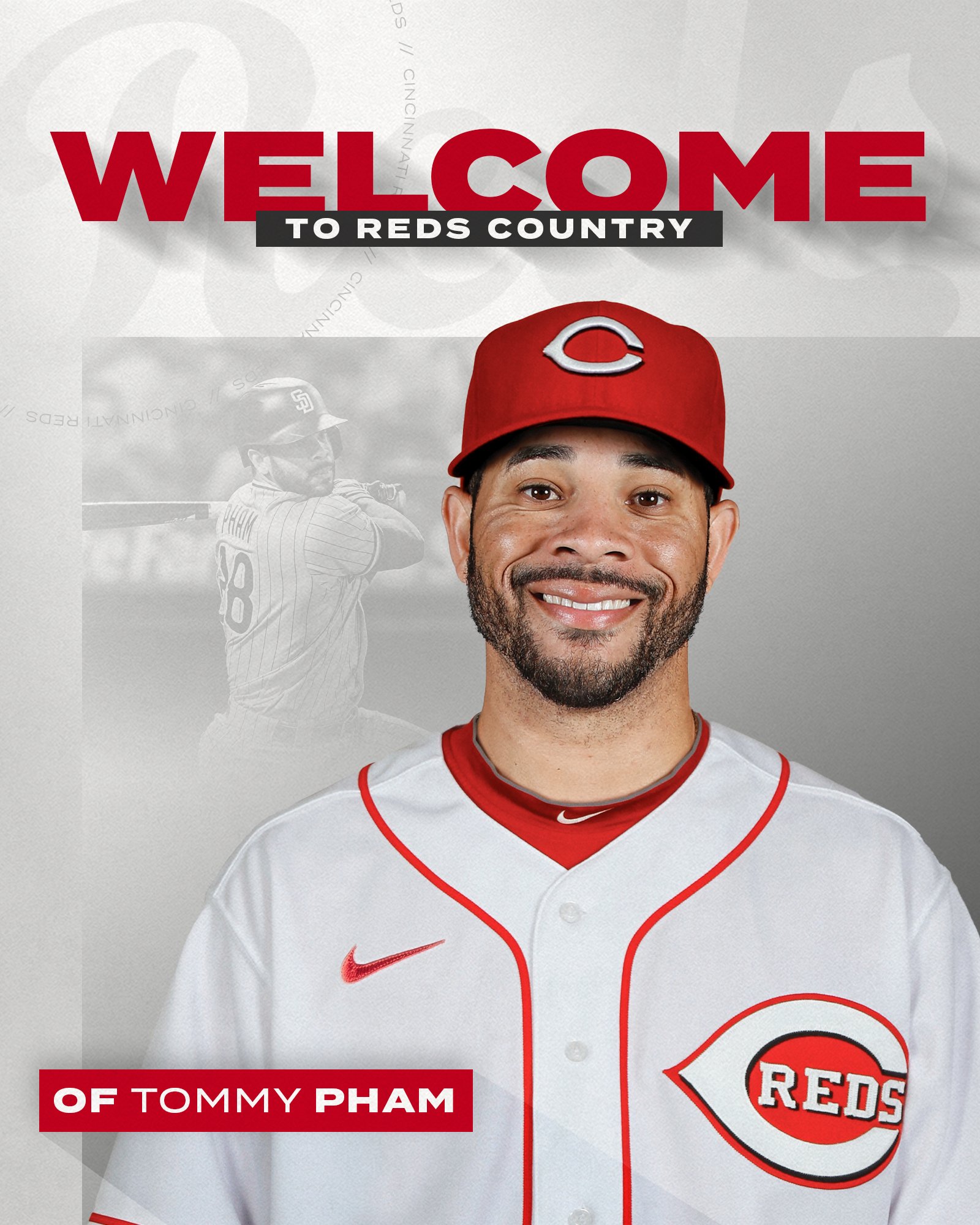 Cincinnati Reds on X: The #Reds today signed free agent OF Tommy Pham to a  one-year contract for the 2022 season with a mutual option for 2023.  Welcome to Cincinnati, Tommy!  /