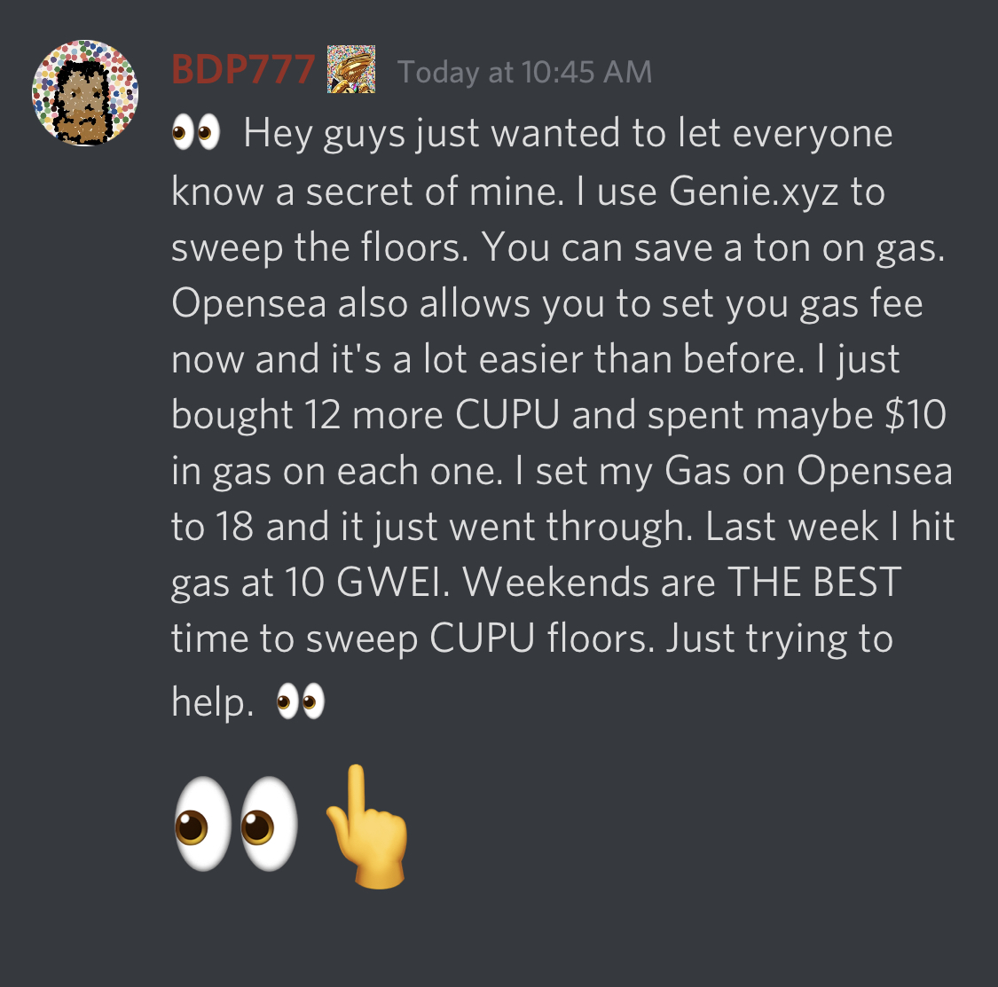 currencypunks's tweet photo. GM Currency Punks!!

Have you ever used https://t.co/ywvHj5oHAS?? Pic below might help save you some money. 👀

Gas fees are usually lowest on the weekends. 

We are also 22 Sales away from the floor tripling. 👀🚀

LESS THAN 300 PUNKS ARE EVEN LISTED.

It's probably nothing... https://t.co/HSh4S5hzaA