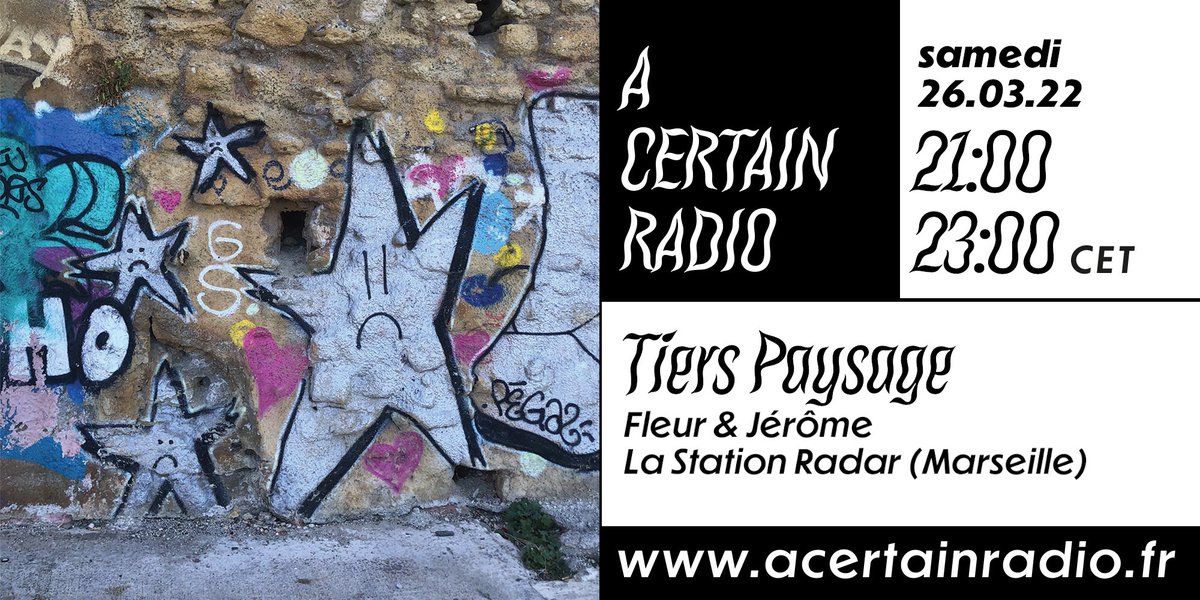 📡  🌱 TIERS PAYSAGE on air tonight at 9pm (cet)
on <a href="/CertainRadio/">A Certain Radio</a> 
♡ Happy listening !