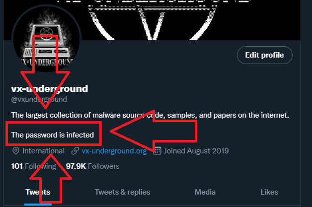 vxunderground tweet picture
