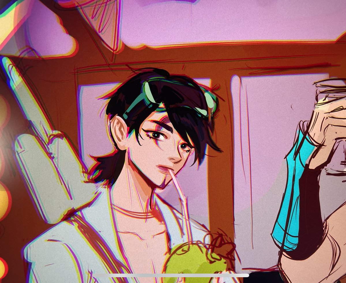 PaggieCChen's tweet photo. Pool party Aphelios and Sett!😍
Idk when can I finish this piece.😞 But I prefer my draft to the colored one!
#Settphel #Settphelios https://t.co/G6GTxVQ8Hf