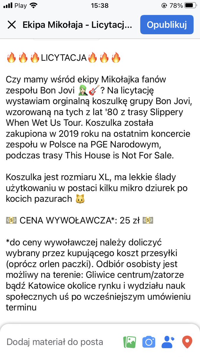 sasssyechelon's tweet photo. elo, ogólnie to oddaje na licytację swoją koszulkę z koncertu bon jovi na leczenie małego Mikołajka, fajnie jakbyście dali rt dla zasięgu

Link do grupki i posta https://t.co/F6nYkAp2jE https://t.co/UhCLnJg5l8