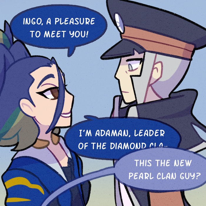 cinamoncune's tweet photo. Ingo's first meeting with Warden Melli #PokemonLegendsArceus 

Part (1/3)⬇️ https://t.co/hpmu6cJkZd