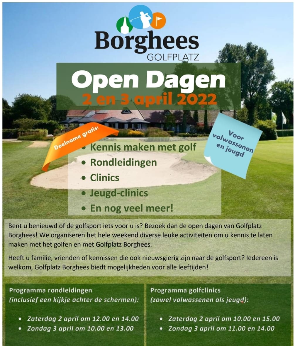 Benieuwd of de golfsport iets voor u is? Kom dan naar onze open dagen!🏌‍♂️⛳️

Zaterdag 2 april en zondag 3 april 
van 10.00 tot 17.00 uur